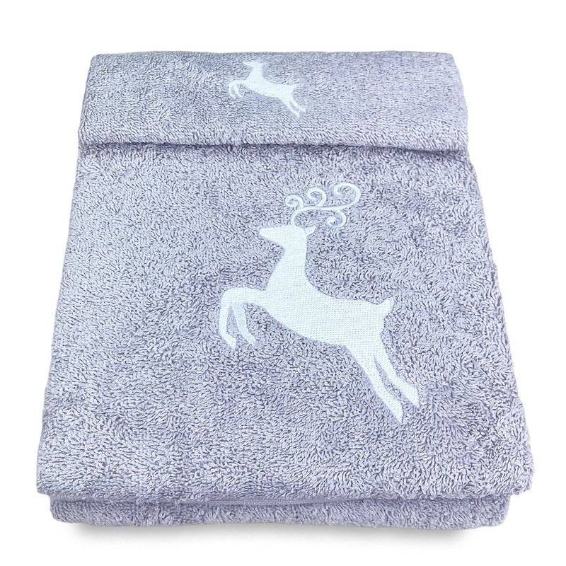 Tex family Towel Set Deer Grey Pure Cotton Made in