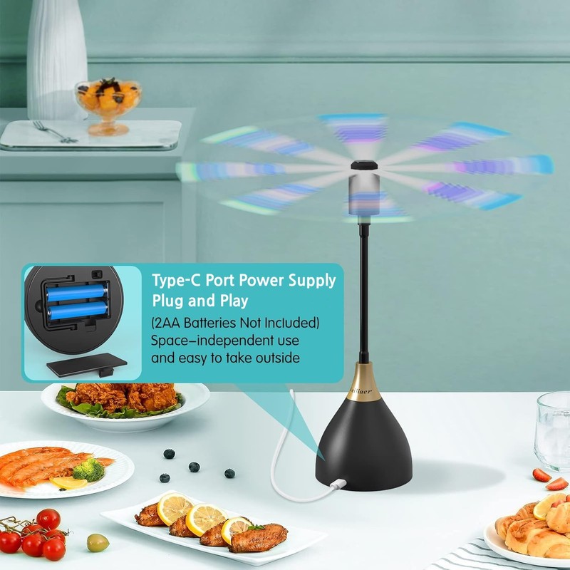 Neijiaer Fly Fans for Tables, Practical Fly Repellent Fan with