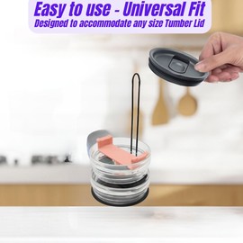 CLARYBERE, Tumbler Lid Organizer，Lid Organizer with Collapsible Design、Can Accommodate Up to 10 Cup Lid，Saves Kitchen Cabinet and Countertop Space （Suitable for Cup Lid Mouth Than 1.5cm） (2 pieces)