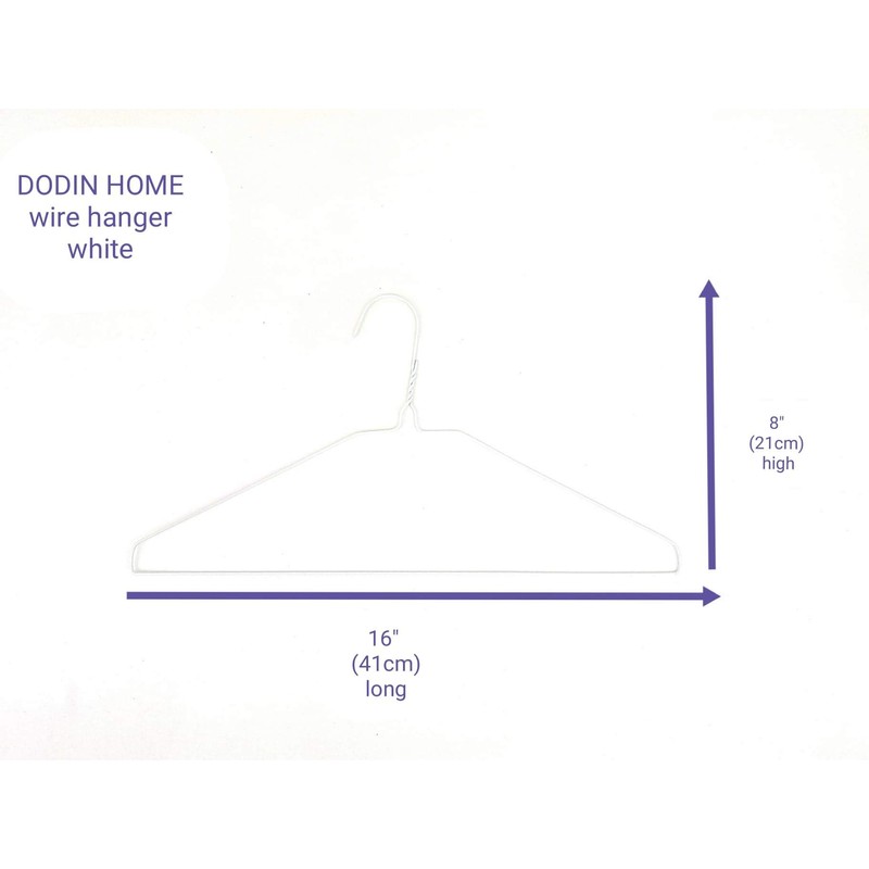 DODIN HOME 10 White Wire Hangers Space Saving Metal Coat