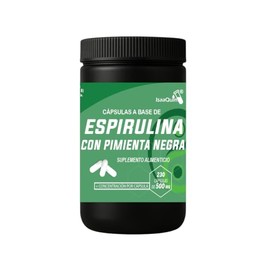Espirulina Pimienta Negra Isaaquim 230 Cápsulas 500 Vitaminas Complejo Suplemento Alimenticio
