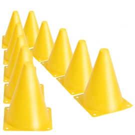 KINJOEK 30 Pack 7 Inch Sports Training Cones, Traffic Cones with Rounded Edges for Safety, Soccer, Football, Basketball Coaching, Agility, Drill Training, Field Marker Cones, Yellow