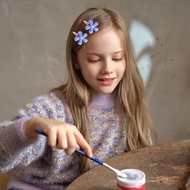 Totelux Sequins Flower Hair Clips for Girls 6Pcs Cute Snap Hair Clips with Pearl Metal Hair Barrettes Spring Hair Accessories Birthday Party Supplies Purple Pink White