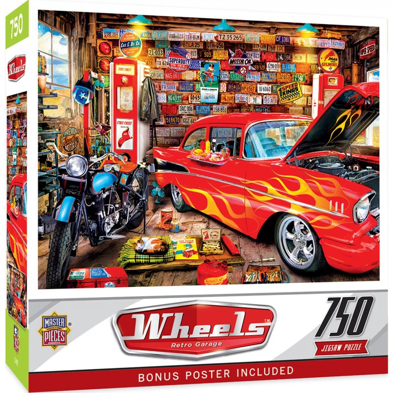 MasterPieces - Wheels - Retro Garage 750 Piece Jigsaw Puzzle