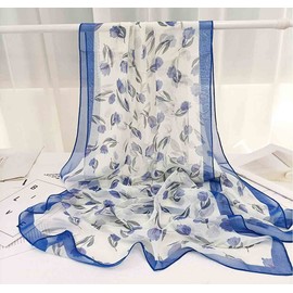 Pokeedioty Scarfs for Women Lightweight Scarves Elegant Floral Pattern Sheer Scarfs Shawls Wraps (YH-147)