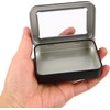 LIGHUFEIC 2 Pack Visualization Metal Hinged Tin Box Metal Rectangular