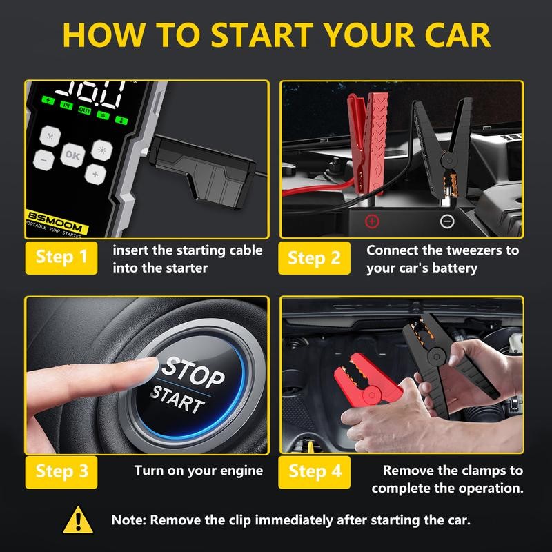 BSMOOM 8000A Portable Starter, Car Jump Starter12V Auto Starter Box