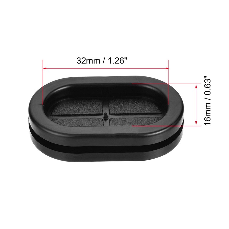 sourcing map Rubber Grommet Oval Double-Sided Mount Size 35 x