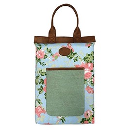 Floral Garden Weeding Kneeling Pad Outdoor Gardening Knee Support Faux Leather Handle Mat (14 x 10")