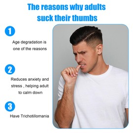 JDFHFGB Adult Thumb Guards, Habit Stop Finger Gloves for Thumb Sucking & Nail Biting - Breathable Anxiety Relief Gloves to Stop Skin Picking, Hair Pulling Comfortable Design (Black)