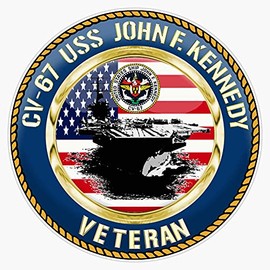 HOF Trading Cv-67 USS John F. Kennedy Vinyl Sticker Waterproof Decal Laptop Wall Window Bumper Sticker 5 (HOF-VETERAN-STICKERS-067)
