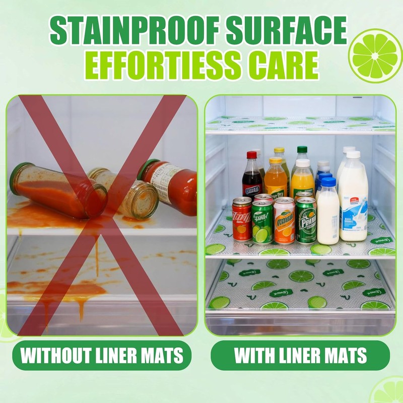 4pcs Waterproof Refrigerator Liner Set - Washable EVA Fridge Mats