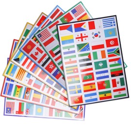 7 Small Country Flag Stickers, 224 Different Country Flags, Country Flag Sticker Set, UV Resistant, Stickers Flags of the World PVC Stickers, Country Flags for Model Making, Suitcase Decoration