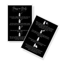 Lashicorn How To Apply Press On Nails Postcard | Physical Printed 4x6 inch Postcard | Press On Nail Kit Supplies | Black with White Design