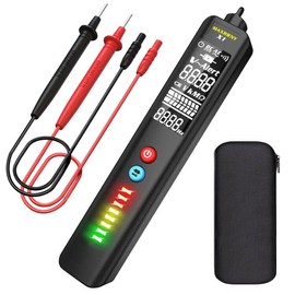 MAXRIENY Voltage Tester, EBTN LCD 3-Line Display Voltage Detector Pen with Adjustable Sensitivity, Non-contact AC Electricity Sensor Socket Outlet Tester with Analog Bar