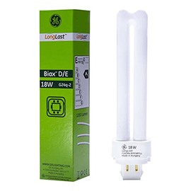 GE Lighting 12866 Quad Plug-in Dimmable Compact Fluorescent Bulb A With Energy Rating 1200 Lumens 12866, 18 W, White