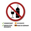 Pack of 5 Alcohol Prohibition Stickers Diameter 9.5 cm Sticker