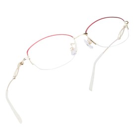 LifeArt Alloy Semi-Rimless Reading Glasses,Blue Light Blocking Glasses, Anti Eyestrain, Computer Gaming Glasses, TV Glasses for Women Men, Anti Glare (Golden, +3.25 Magnification)