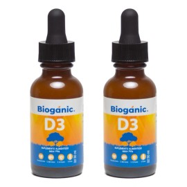 Dúo Pack Vitamina D3 Bioganic Sabor Piña 2 Envases 30ml C/u