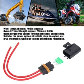 Yosoo Health Gear Soporte de Fusibles en Línea, 6pcs IP66 Impermeable 12awg 30A Arnés de Cableado de Cuchilla para Autobús Pesado de Automóviles en Bote