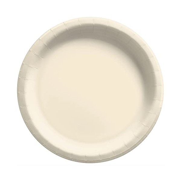 8 1/2" Round Paper Plates, High Ct, 50ct (Vanilla Creme)