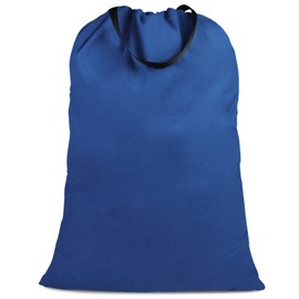 SANFERGE Cotton Canvas Laundry Bag with Handles & Drawstring Straps, Heavy Duty Extra Large Laundry Bags for Laundromat and Household, 25.5x34 Inch, Navy Blue