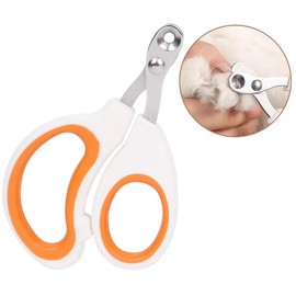 Vesslam Cat Nail Clippers with Circular Cut Hole -Avoid Over Cutting Pet Nail Clippers -Sharp Angled Blade Professional Paw Trimmer Set for Novice Pet Families (Orange)
