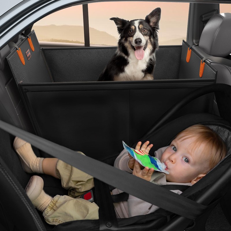 FURTIME Large Dog Car Seat, Upgraded PU Leather Back Seat