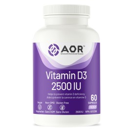 AOR AOR Vitamin D3 2500 IU, 60 Capsules C Enhances Calcium and Phosphorus Absorption C Helps Maintain Strong Bones and Teeth C Vitamin D for Adults C Derived from Natural Sources C Reliable and Balanced