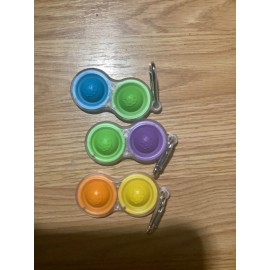 Fat Brain Toy 3*Fat Brain Toys Simpl Dimpl Simple Dimple, clear Popping Fidget Keychain