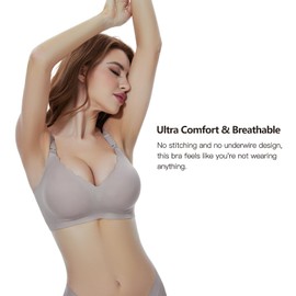 Dresime Nursing Bras for Breastfeeding, Wireless Ultra Comfort Maternity Bra Jelly Strip Support Pregnancy Bralette