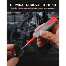 DAYDOOR Terminal Removal Tool Kit, 26 Pcs Depinning Tool Pin Removal Tool Kit, Connector Pin Removal Tool, Pin Extractor Tool Kit for Automotive Car Universal Vehicle Wire Harness