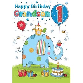 Juvenile Birthday Card Age 1 Grandson - 9 x 6 inches - Regal Publishing, C80114