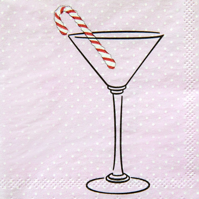 C.R. Gibson TW4-23698 Holiday Cheer Disposable Paper Cocktail Napkins for