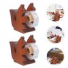2Pcs Squirrel Shaped Tape Dispenser Wooden Desktop Tape Cutter Tape
