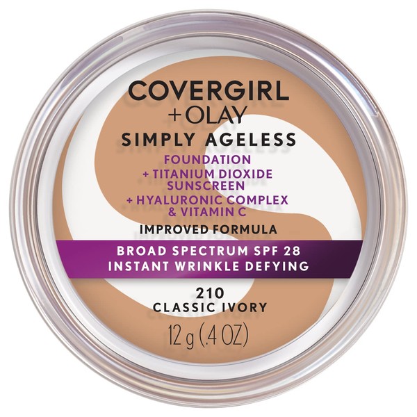 COVERGIRL COVERGIRL+OLAY Simply Ageless Instant Wrinkle-Defying Foundation, 210 Classic Ivory,