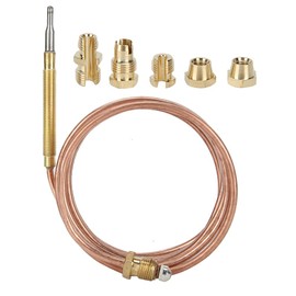 Replacement Thermocouple for Gas Furnaces, Gas Thermocouple Gas Stove Universal Thermocouple Fireplace Replacement Kit Adaptors for Gas Stove, Heating Device and Other Burning Appliances(1500mm)