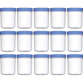 30 ointment containers, cream jars, high ointment jar, 35 ml capacity, with blue lid, made in Germany