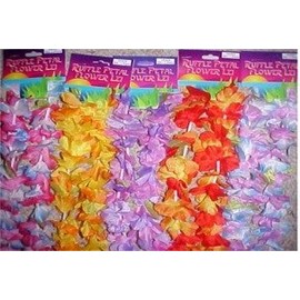 One Dozen Tropical Ruffled Hawaiian Flower Leis