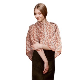 TINKUY PERU Alpaca Peruvian Pashmina Shawl Wrap Ruana 61 x 22 inches (Camel/Ivory)