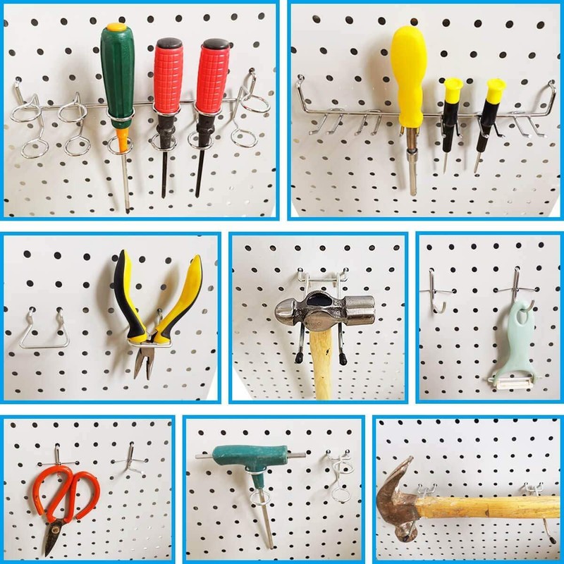 koundeneko Perforated Board Hooks, Set of 50, Punching Board Hooks,