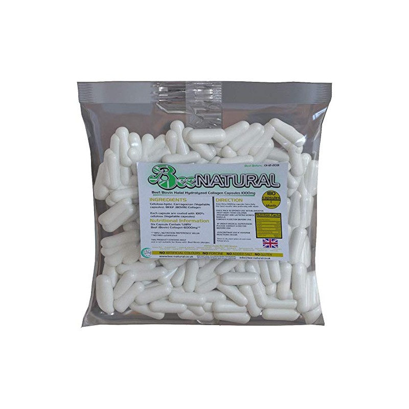 Halal Beef/Bovin 180 Hydrolyzed Collagen 1000mg (1 Month Supply)