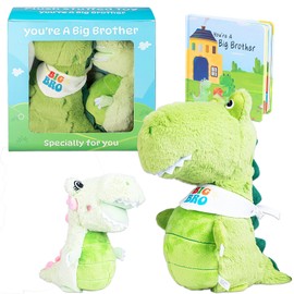 JAJOAGIA Big Brother Gift for Boy for Older Siblings of New Baby Includes Plush Dinosaur with Storybook, Ideal Birthday & Special Occasion Gift for Boys (Big Brother/Little Sister)