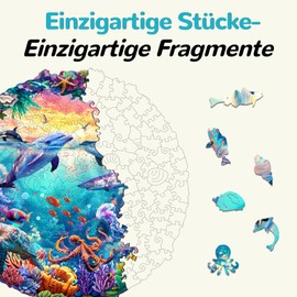 Wooden Puzzle for Adults, Maritime World Wooden Puzzle, Irregular Unique Shape Puzzle Pieces, Exquisite Gift Packaging, Birthday Gift for Adults and Children (L-34 x 34 cm, 300 Pieces)