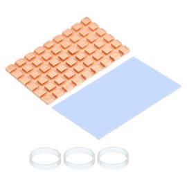 sourcing map Copper Heatsink with Conductive Thermal Pads for Solid SSD Cooler 40 x 26 x 1.5 mm