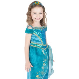 Disfraz de jazmín de Wizland para niñas, disfraz de princesa árabe, para carnaval, Halloween, Vestido Jasmine, 24-36 Meses