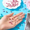 Pandahall 80Pcs Glass Pearl Connector Charms 13mm Pastel Pink Red