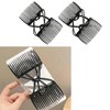 2Pcs Hair Comb Clips, Double Slide Hairpins, Black Elastic No