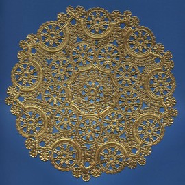 Royal Lace Round Foil Doilies, Gold, 10-Inch, Pack of 8 (B26511)