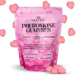 ProYoni Pheromone Gummies – Boosts Natural Pheromone Attraction from Within – Mixed Berry Flavor – Supports Confidence & Allure – 60 Count Supplement